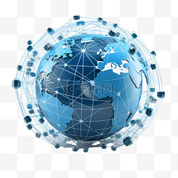 连接图片_科技3D地球图形全球化
