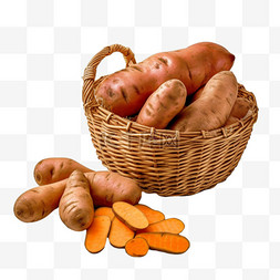 土豆马铃薯元素编织筐中丰收
