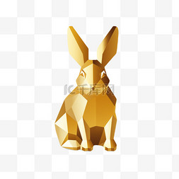 十二生肖金色兔子金箔形状形象