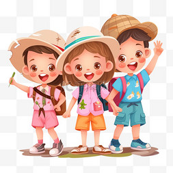 小孩学生暑假旅游假期假日出行