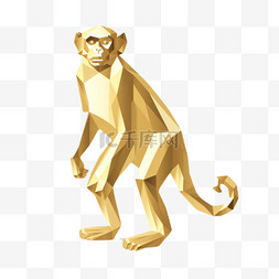 动物图片_金色猴子十二生肖形状形象金箔