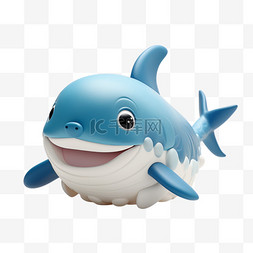可爱大白鲨图片_大白鲨动物可爱3D大自然萌系