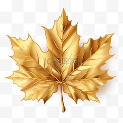 铂金漂浮图片_金色金箔枫叶秋季落叶装饰元素