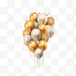 生日快乐矢量金色气球装饰