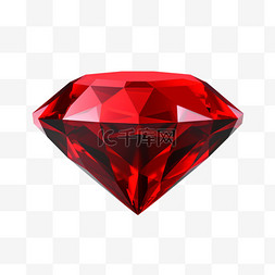 3d宝石图片_璀璨红宝石钻石3D水晶钻元素