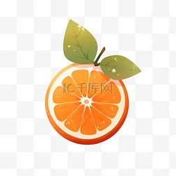 橘子手绘橘子图片_简约卡通手绘切开的橘子元素