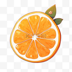 蓝色立体花背景图片_简约卡通手绘橘子秋天水果元素