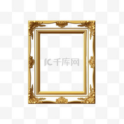 空白笔记图片_墙上简单的金色镜框相框边框
