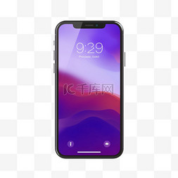 ppt模板图片_最新款手机IPHONE紫色壁纸手机样机