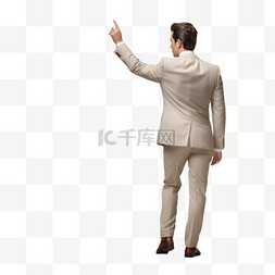 办公商务图片_站立的西装男人伸出手的背影