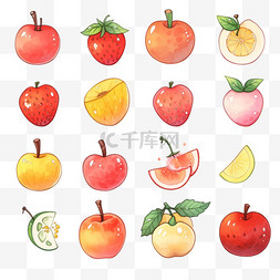 丰收的苹果果实卡通手绘元素