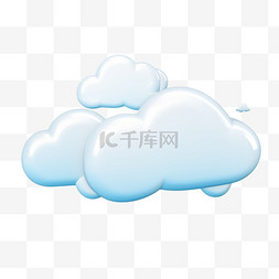 天气图标天气标志图片_3D云朵云自然天气图标标志