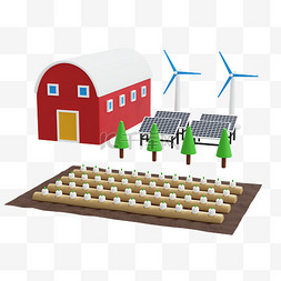 环保绿色清洁能源图片_3D新能源光伏发电