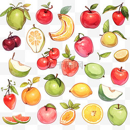 水果果实卡通手绘元素