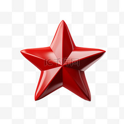 小星星红色星星3D五角星立体元素