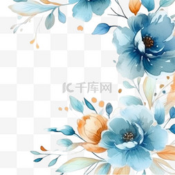 水彩花纹背景图片_水彩花卉背景与美丽的花叶