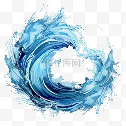 水流图片_圆形透明水波飞溅和漩涡