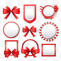 周年庆红背景图片_红色标签和色带设置为白色背景