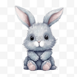 可爱小动物图案图片_手绘可爱的兔子插图高级矢量
