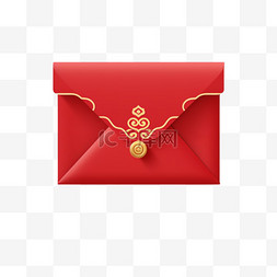 中国风中式婚礼图片_扁平风格中国风红色中式婚礼信封