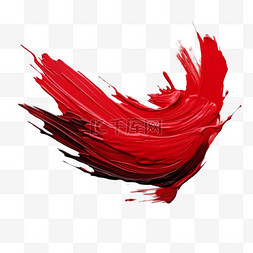红色笔刷图片_红色颜料潇洒笔刷免扣元素
