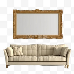 豪华墙壁图片_墙上简单的金色镜框