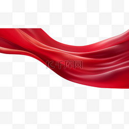 红色飘带彩带图片_装饰红色飘带免扣元素