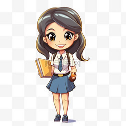 卡通可爱男人物图片_可爱的泰国女教师制服性格教育返