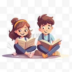 学生看书学习图片_快乐的学生坐在地板上看书男孩和