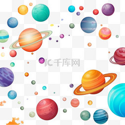 宇宙背景图片_彩色行星的银河系背景