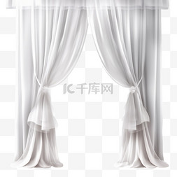 白色窗帘隔绝在透明上