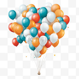 金色图片_带有逼真气球的生日背景
