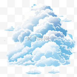 大气云彩图片_蓝天中的白色绒云