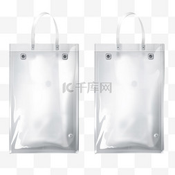 带吊孔的透明白色塑料袋或铝箔袋