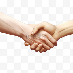 苍白皮肤和白皮肤手的握手