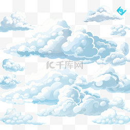 大气云彩图片_蓝天中的白色绒云