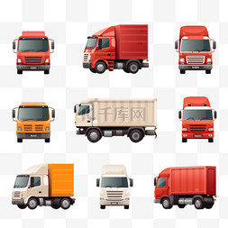 快递车运输图片_免费送货。送货卡车标志套装