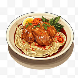 传统美食面条图片_手绘mie ayam食品