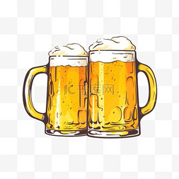 精酿啤酒啤酒图片_明亮的Yello背景复古风格彩色杯子