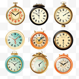钟面图片_一套六种不同的时钟