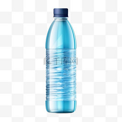 逼真的矢量图标。塑料水瓶。隔离
