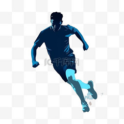 平面设计足球运动员剪影插图