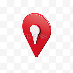 指针图标图片_白色背景上带有红色地图位置指针