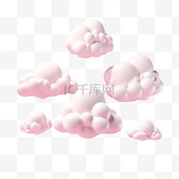 卡通云矢量图片_白色的3D真实感云层孤立地设置在