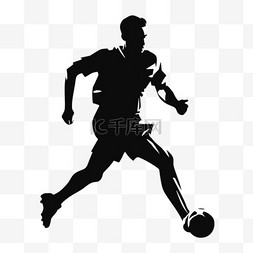 平面跑步素材图片_平面设计足球运动员剪影插图