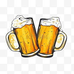 啤酒图片_明亮的Yello背景复古风格彩色杯子
