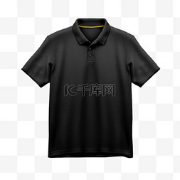 足球服装图片_男士黑色马球衫的真实感模型