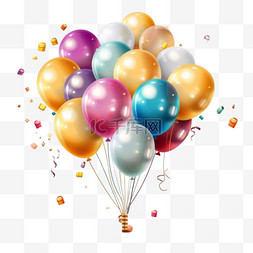 优雅的生日快乐与逼真的气球