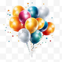 生日快乐图片_优雅的生日快乐与逼真的气球