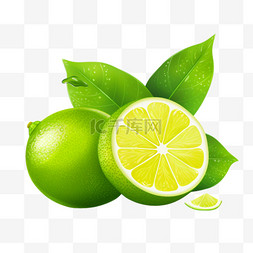 绿柠檬水图片_新鲜隔离青柠檬